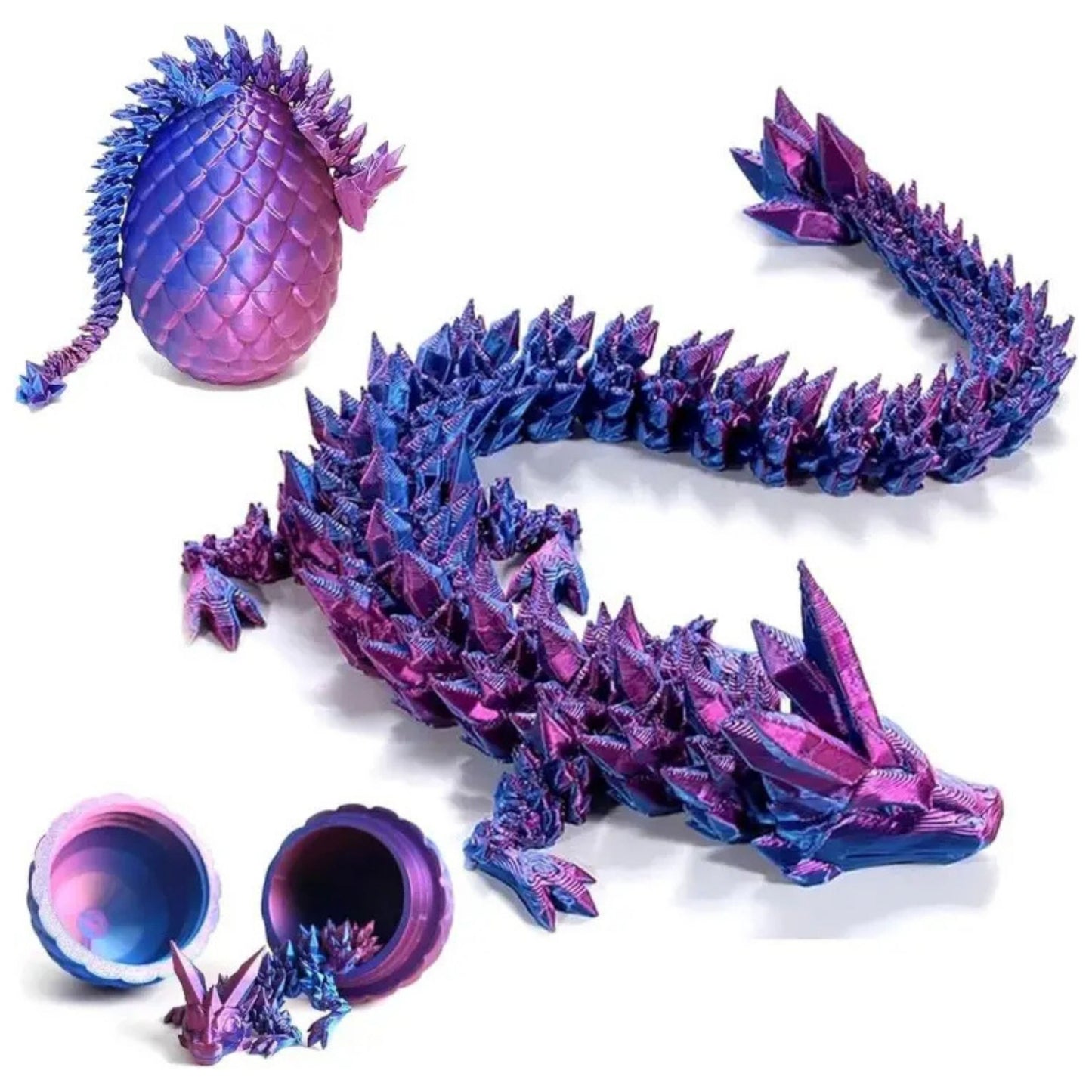 3D Printed Crystal Dragon Egg with Dragon Inside