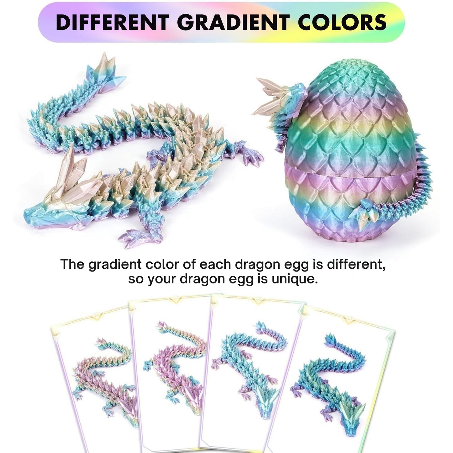 3D Printed Crystal Dragon Egg with Dragon Inside