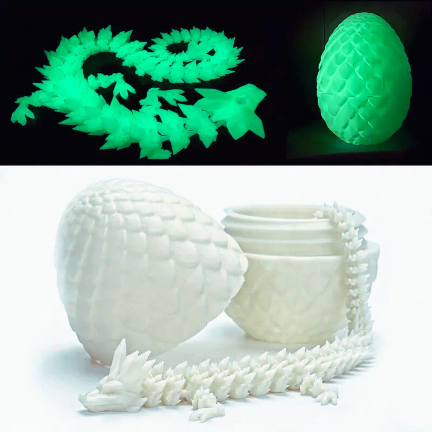 3D Printed Crystal Dragon Egg with Dragon Inside