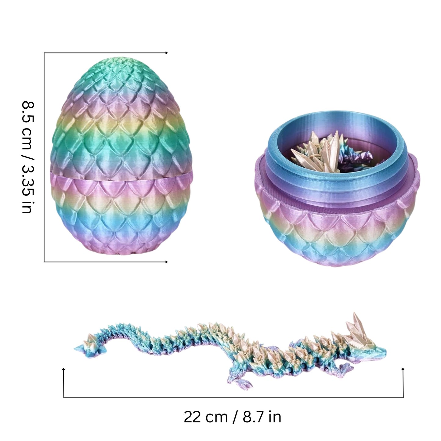 3D Printed Crystal Dragon Egg with Dragon Inside