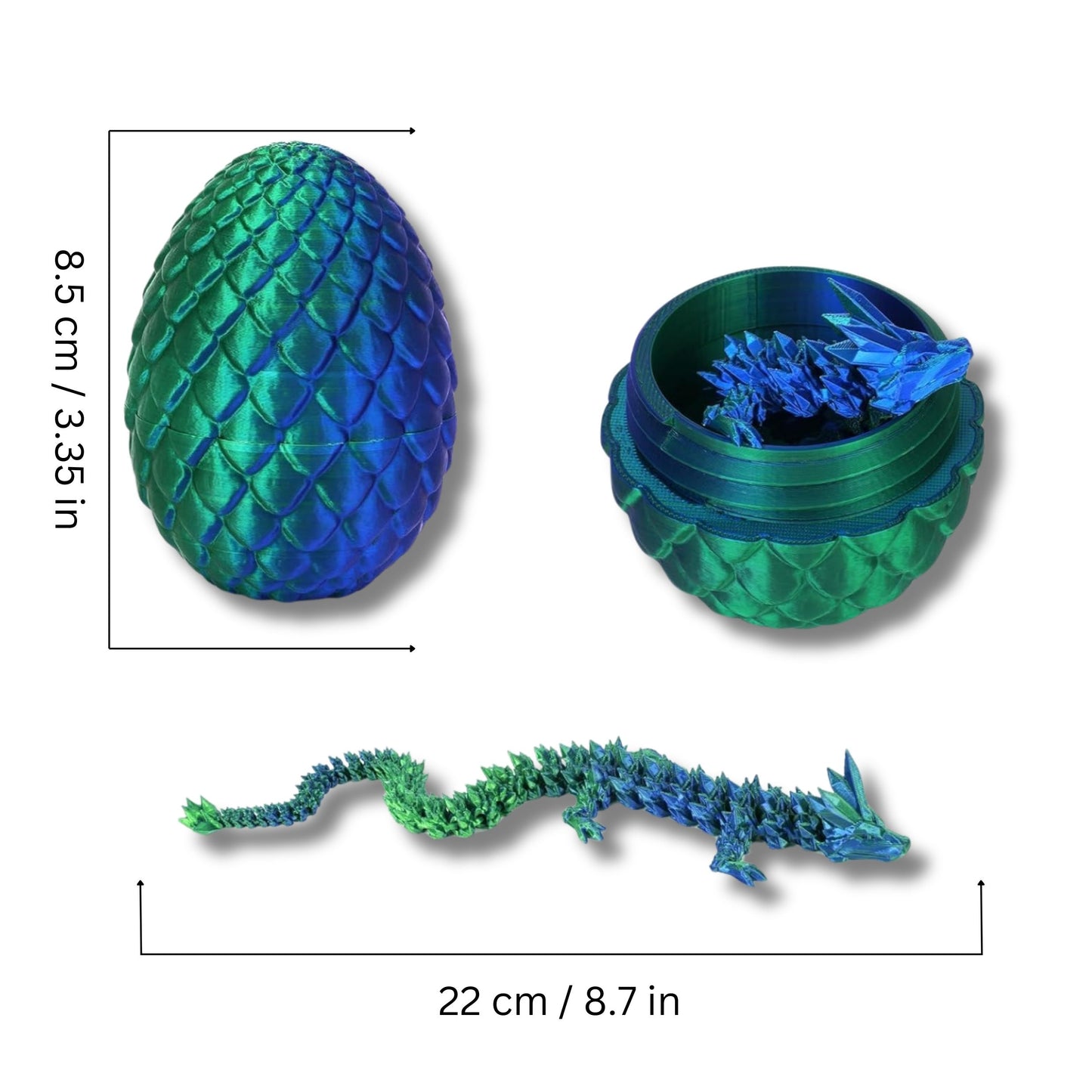 3D Printed Crystal Dragon Egg with Dragon Inside