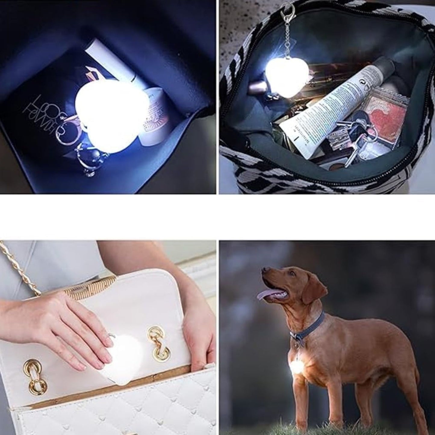Glowing LED Heart Automatic Sensor Handbag Lights