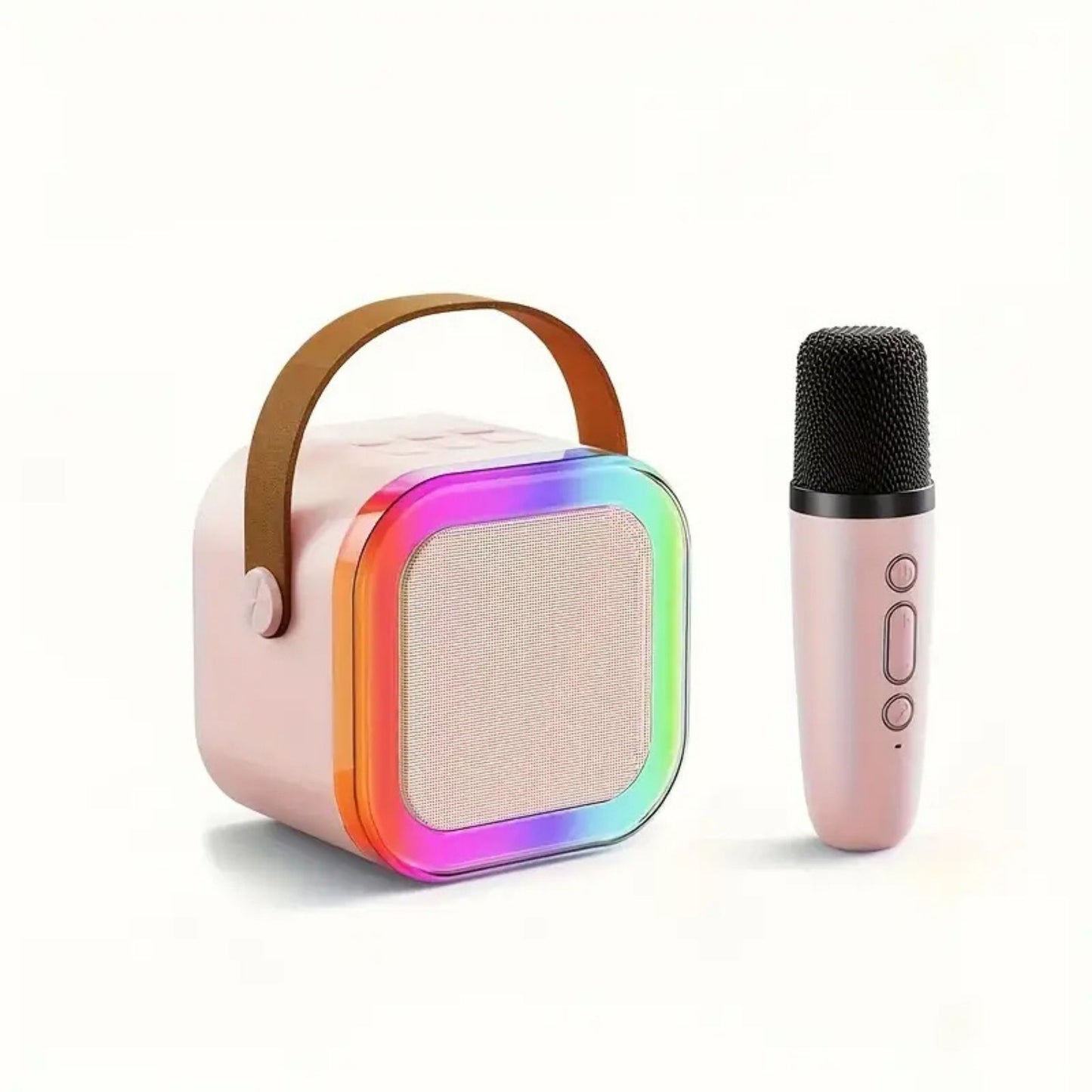 Karaoke Machine for Kids Portable Wireless Bluetooth Speaker with 1 or 2 Microphones and LED Lights