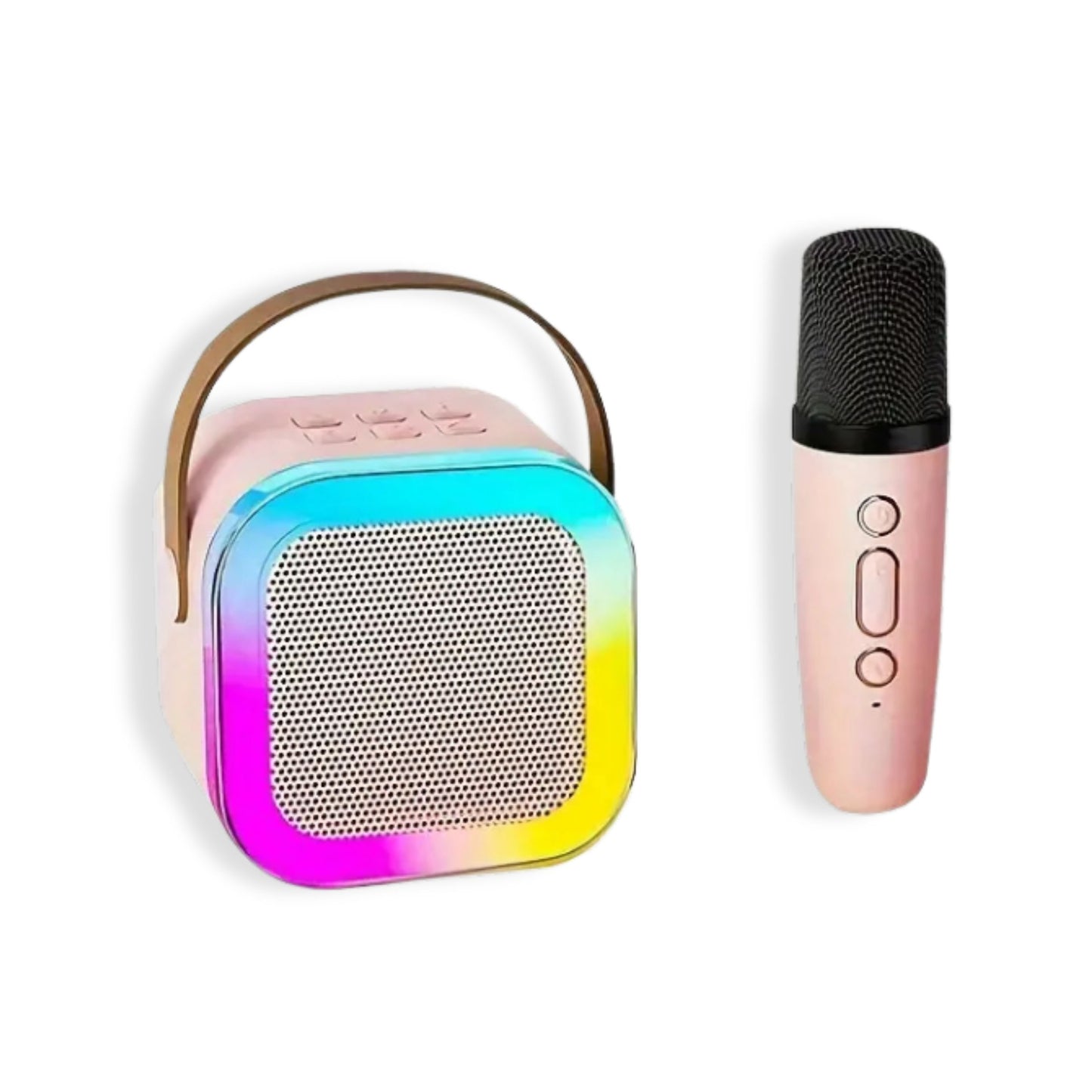 Karaoke Machine for Kids Portable Wireless Bluetooth Speaker with 1 or 2 Microphones and LED Lights