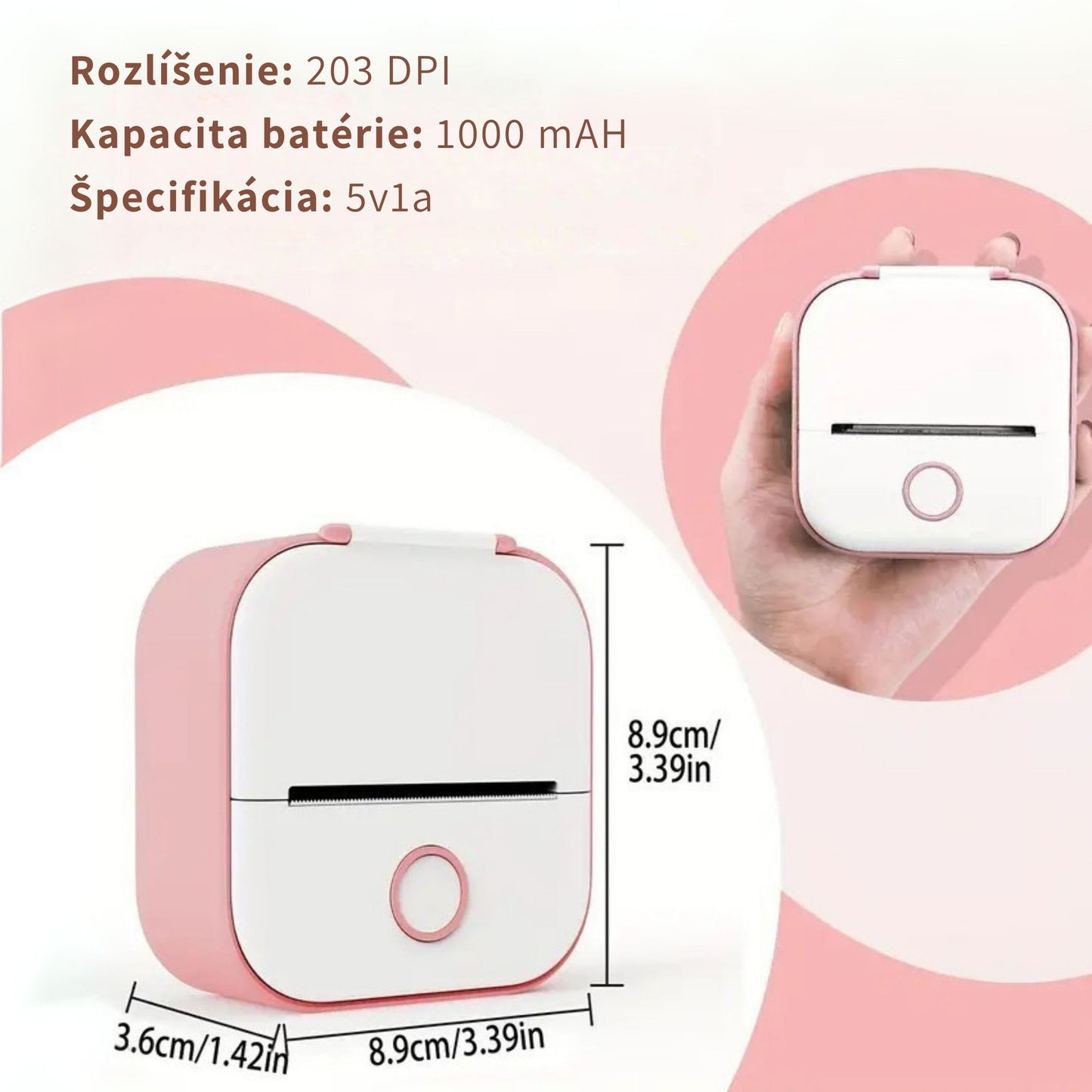 Mini Inkless Thermal Portable Bluetooth Sticker Printer