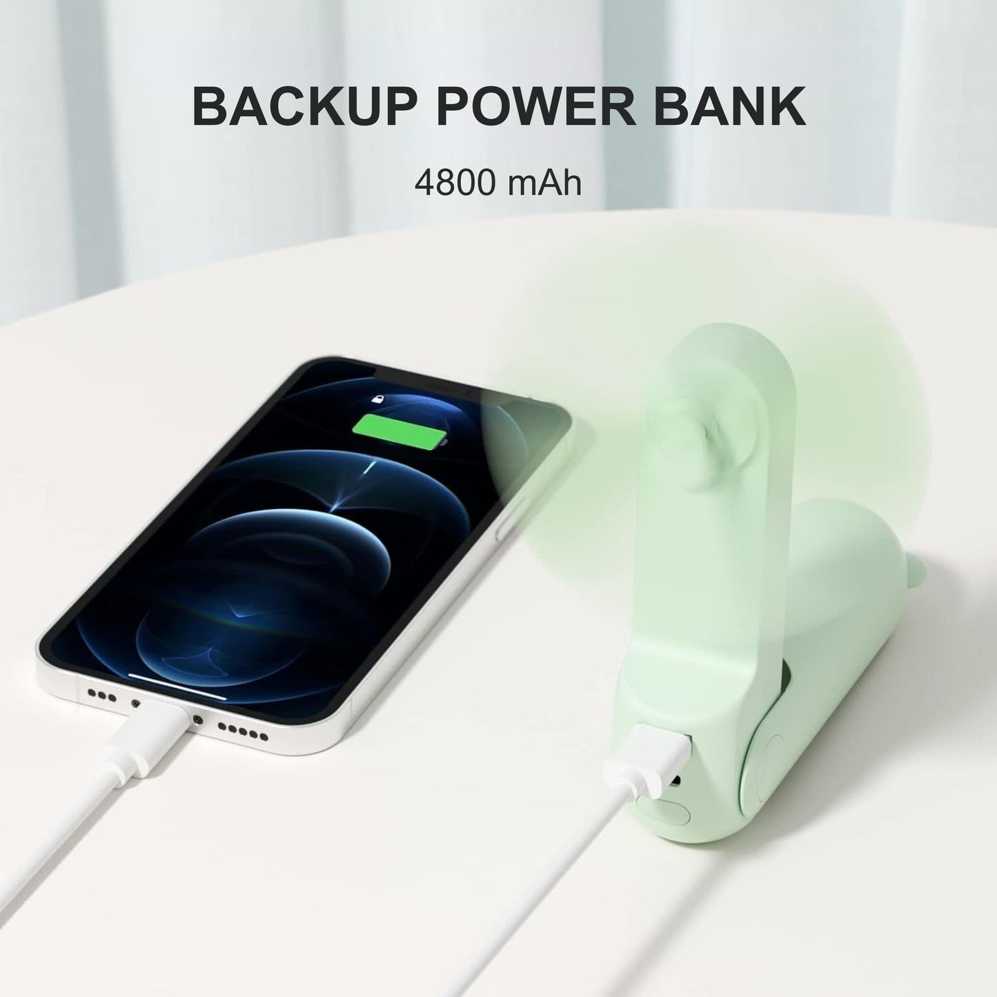 Mini Fan, 3 IN 1 USB Rechargeable Portable Fan