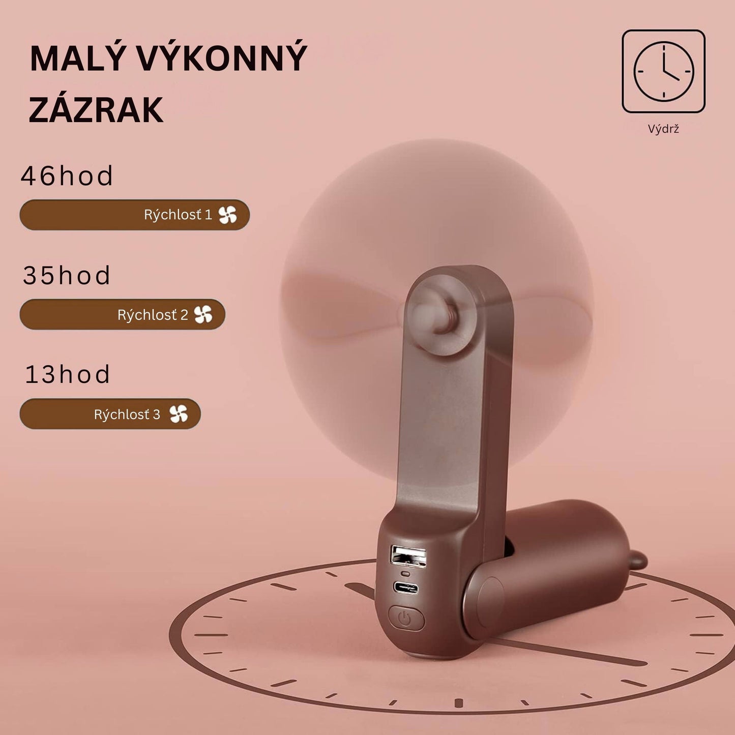 Mini Fan, 3 IN 1 USB Rechargeable Portable Fan
