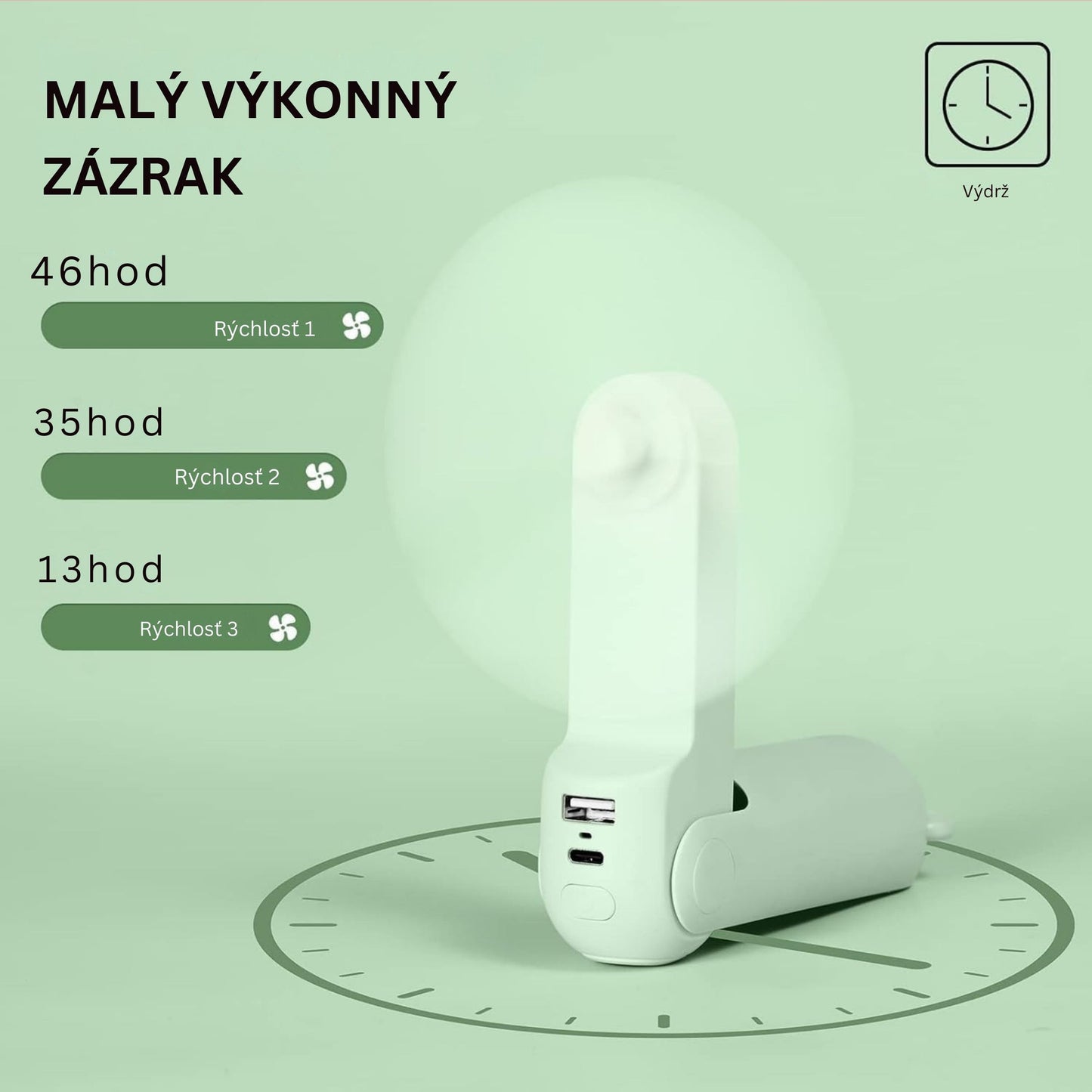 Mini Fan, 3 IN 1 USB Rechargeable Portable Fan