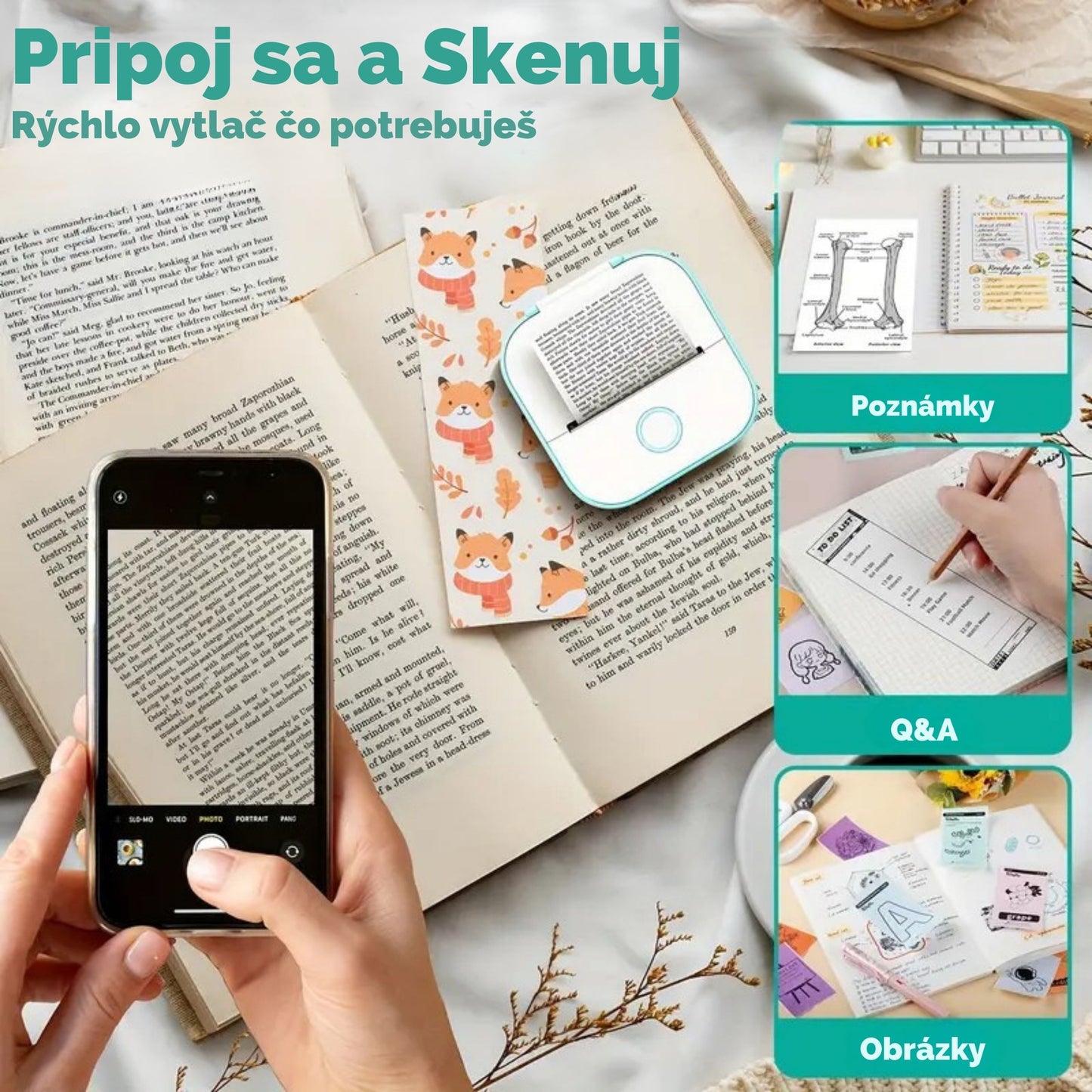 Mini Inkless Thermal Portable Bluetooth Sticker Printer