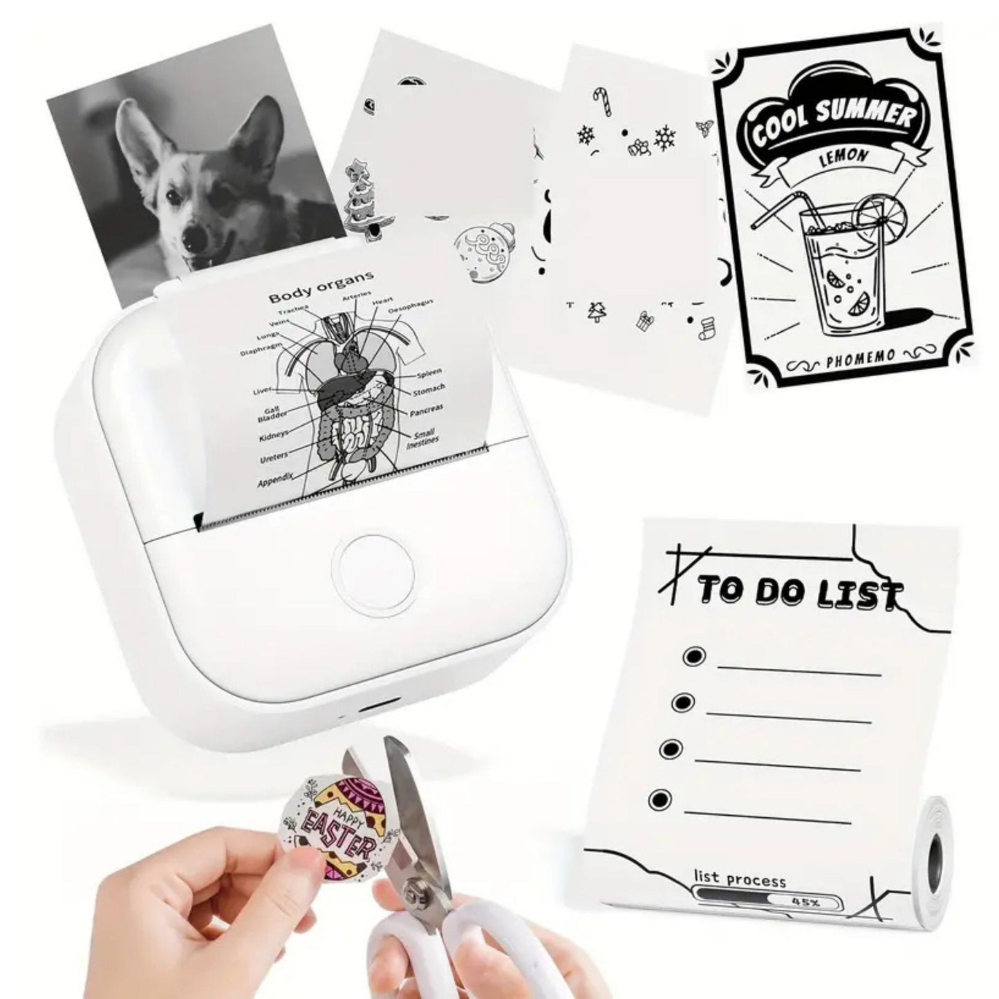 Mini Inkless Thermal Portable Bluetooth Sticker Printer