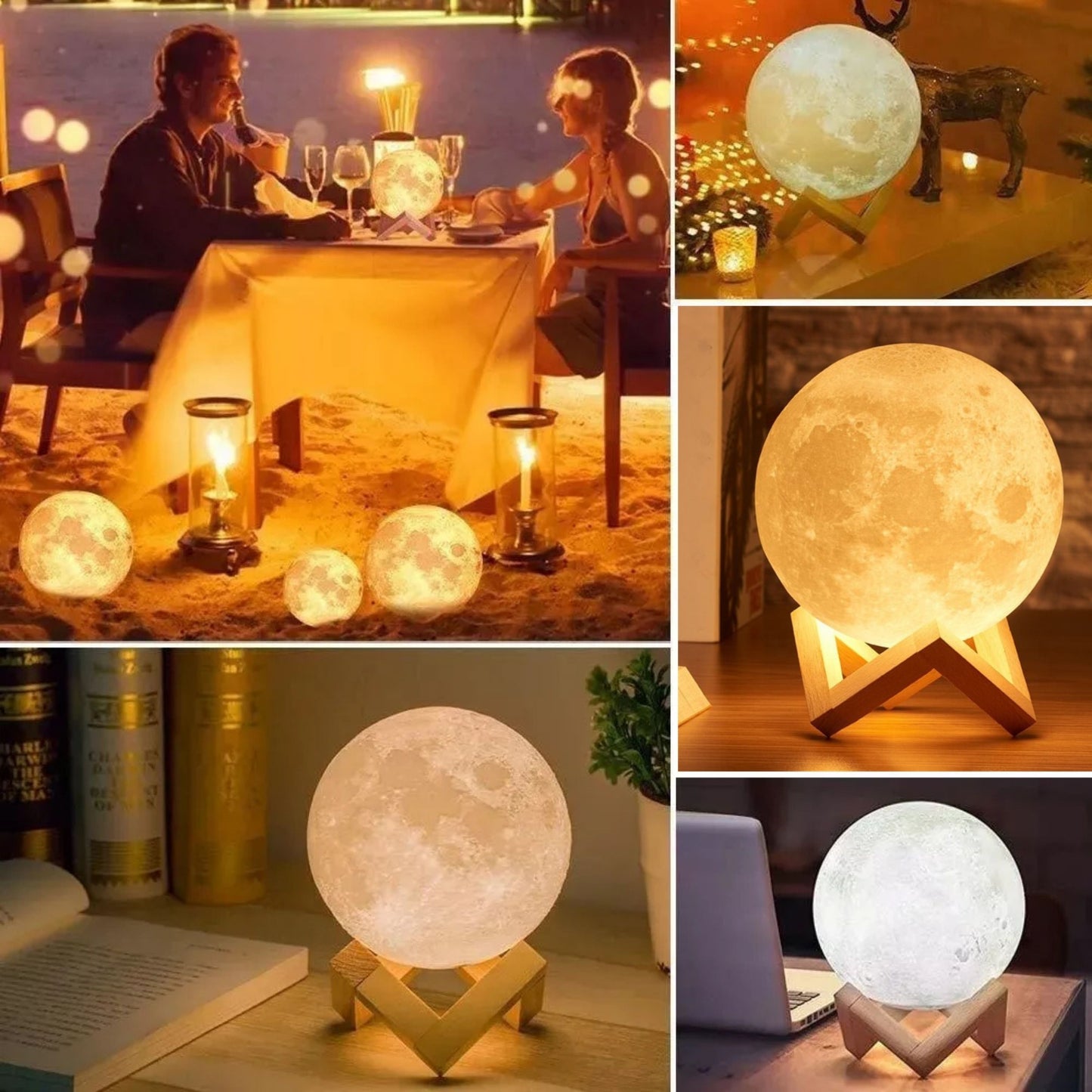 Moon Shaped Lamp LED Galaxy Light