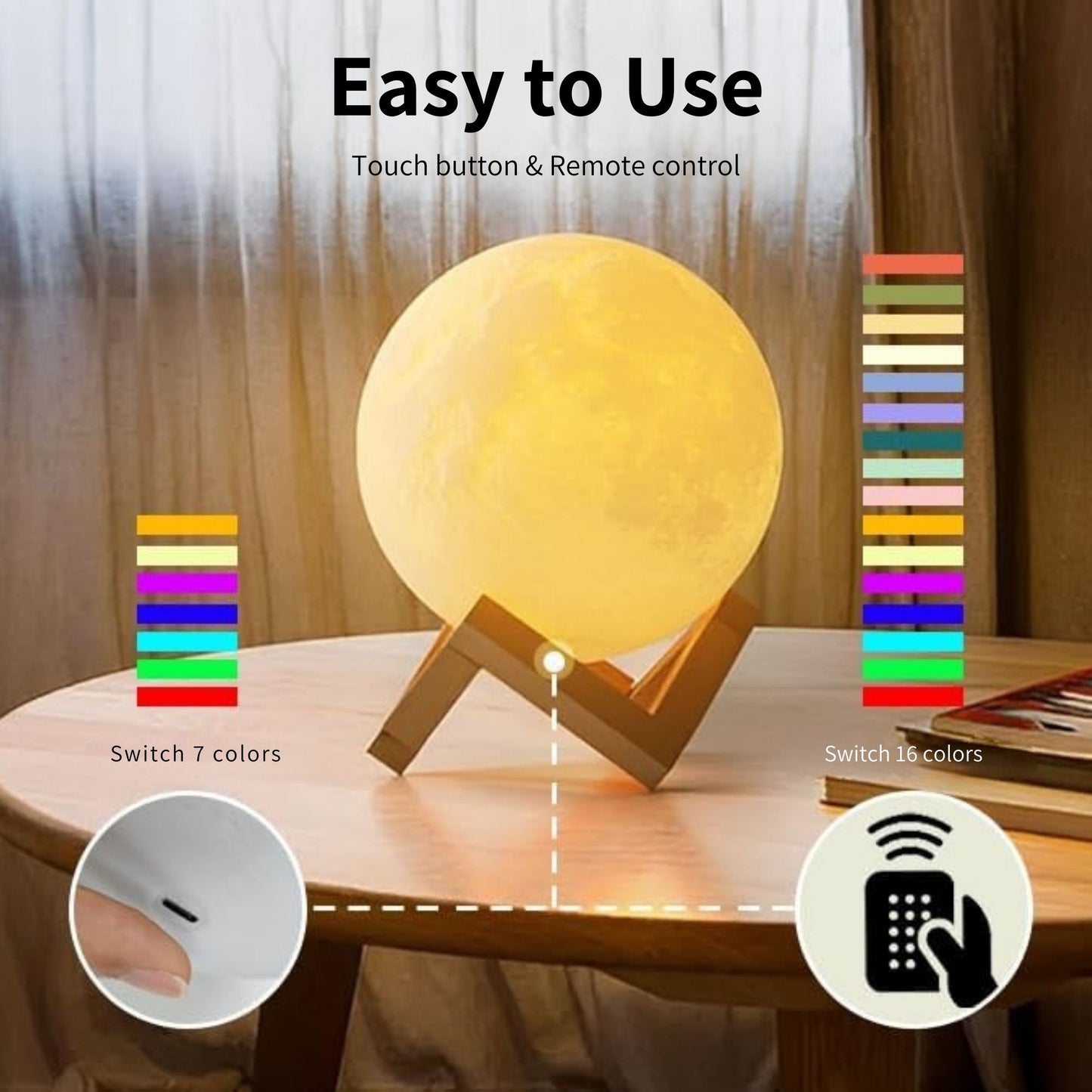 Moon Shaped Lamp LED Galaxy Light