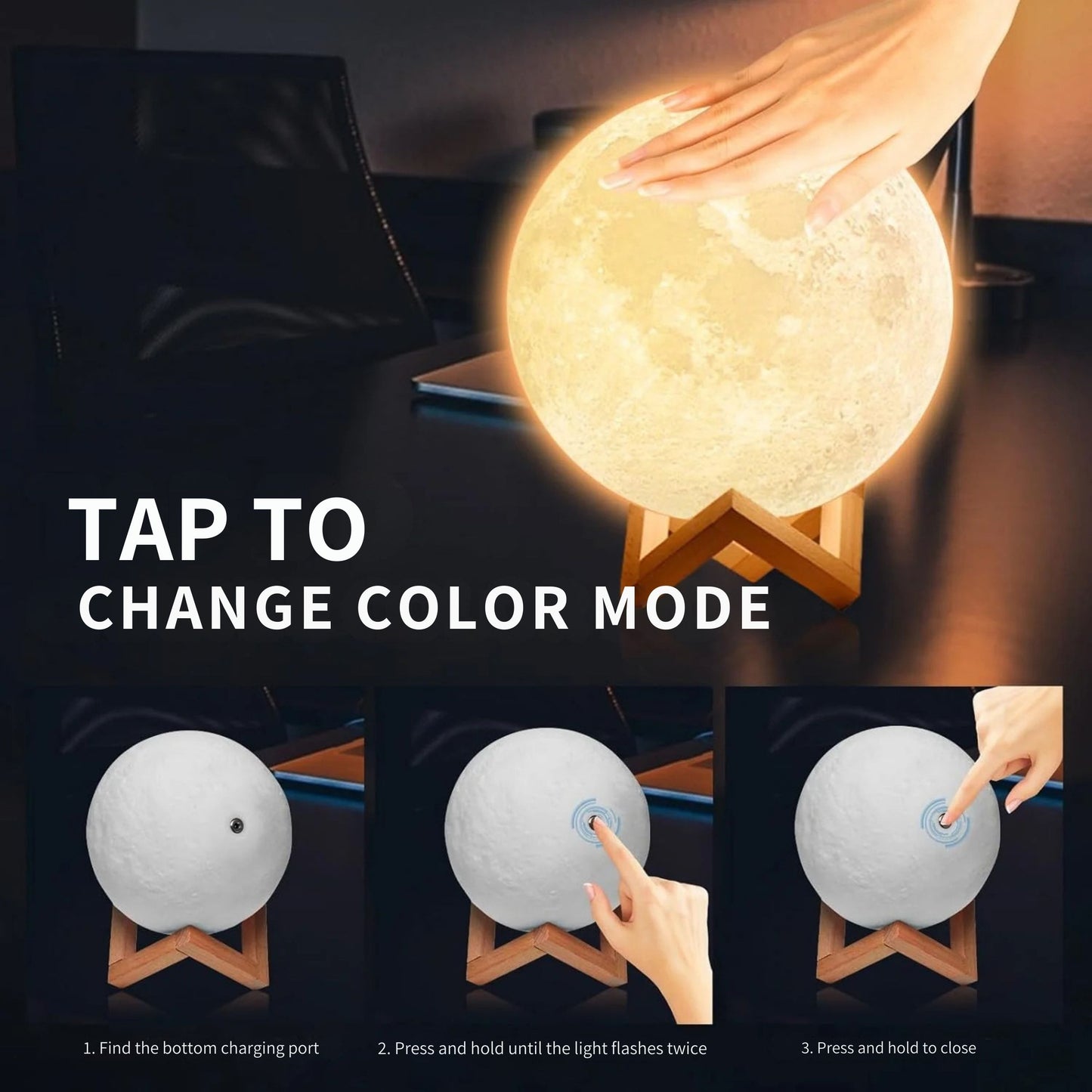 Moon Shaped Lamp LED Galaxy Light