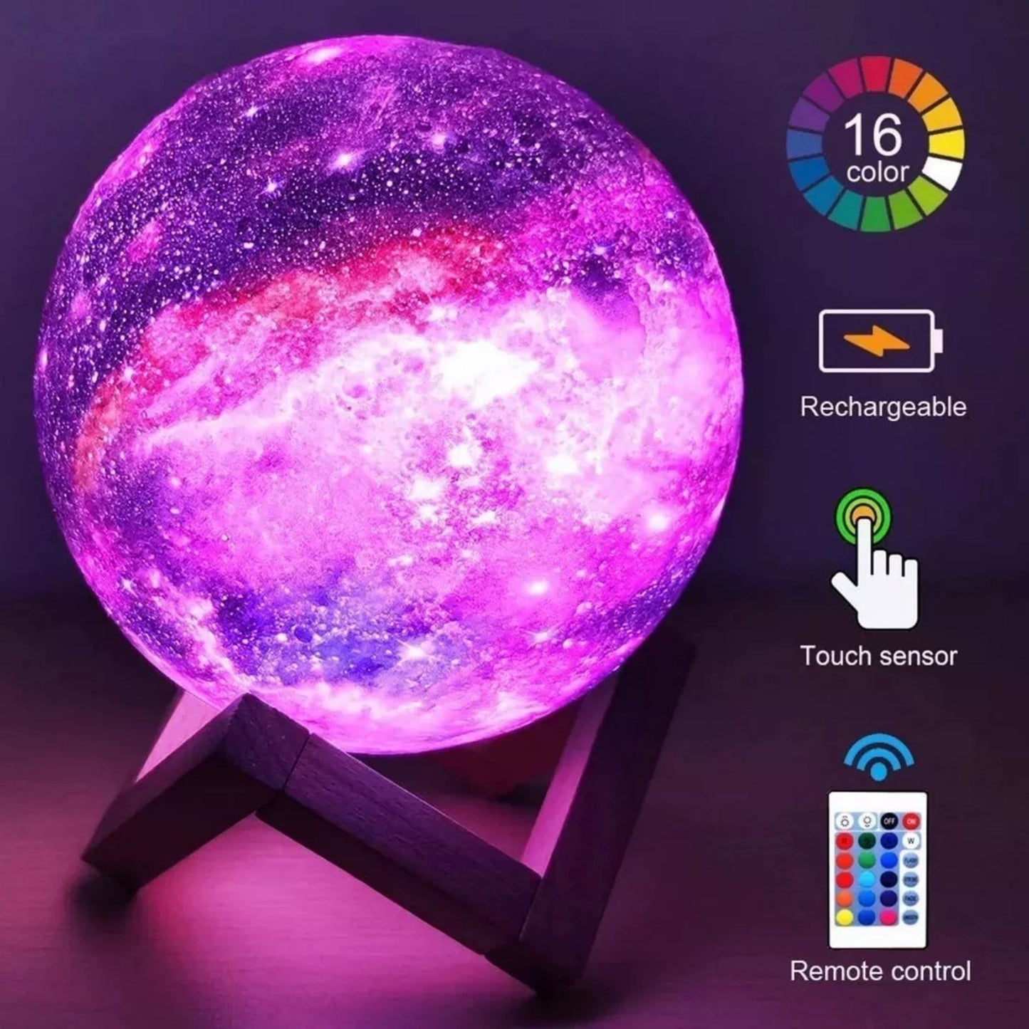 Moon Shaped Lamp LED Galaxy Light