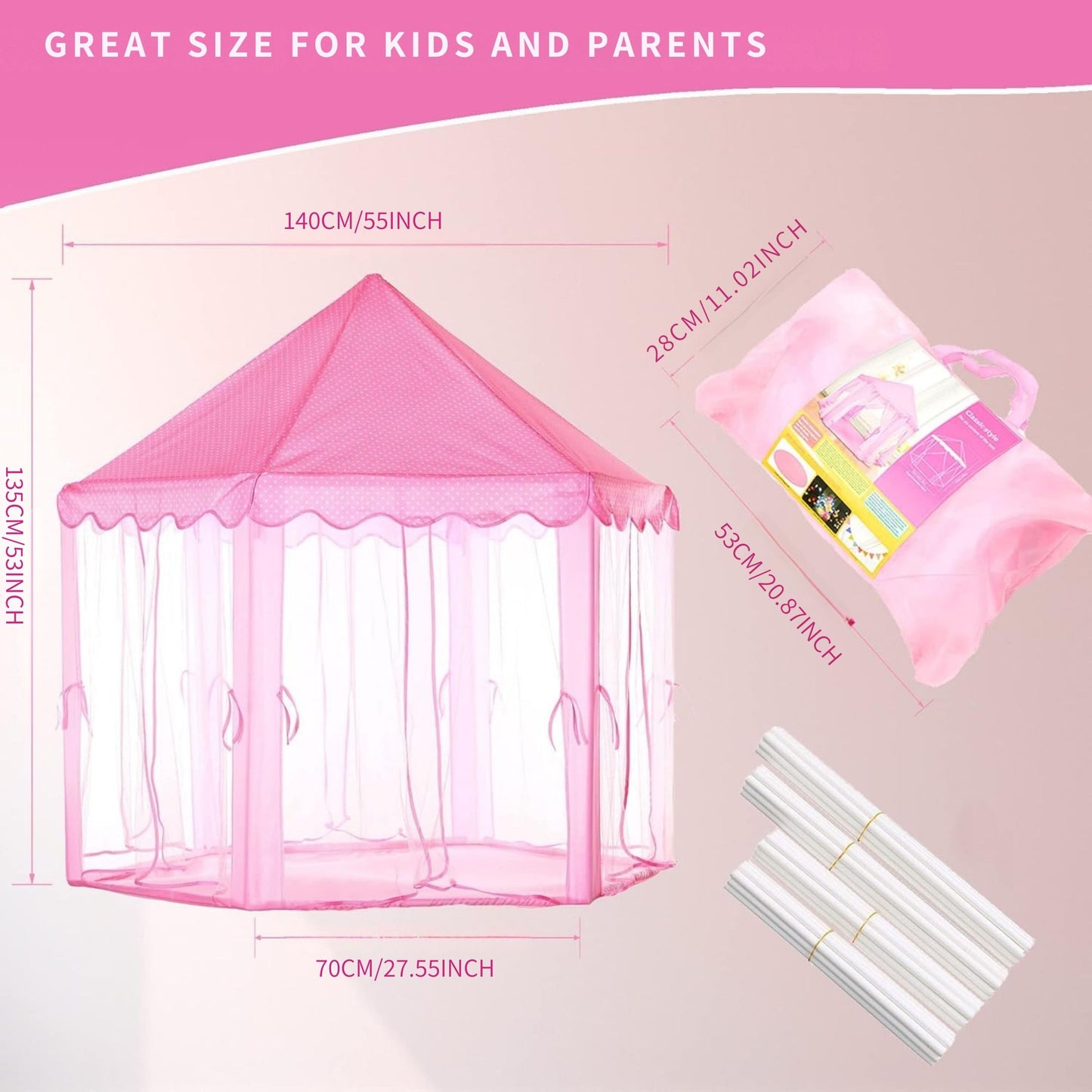 Princess Castle Kids Tent Playhouse for Kids