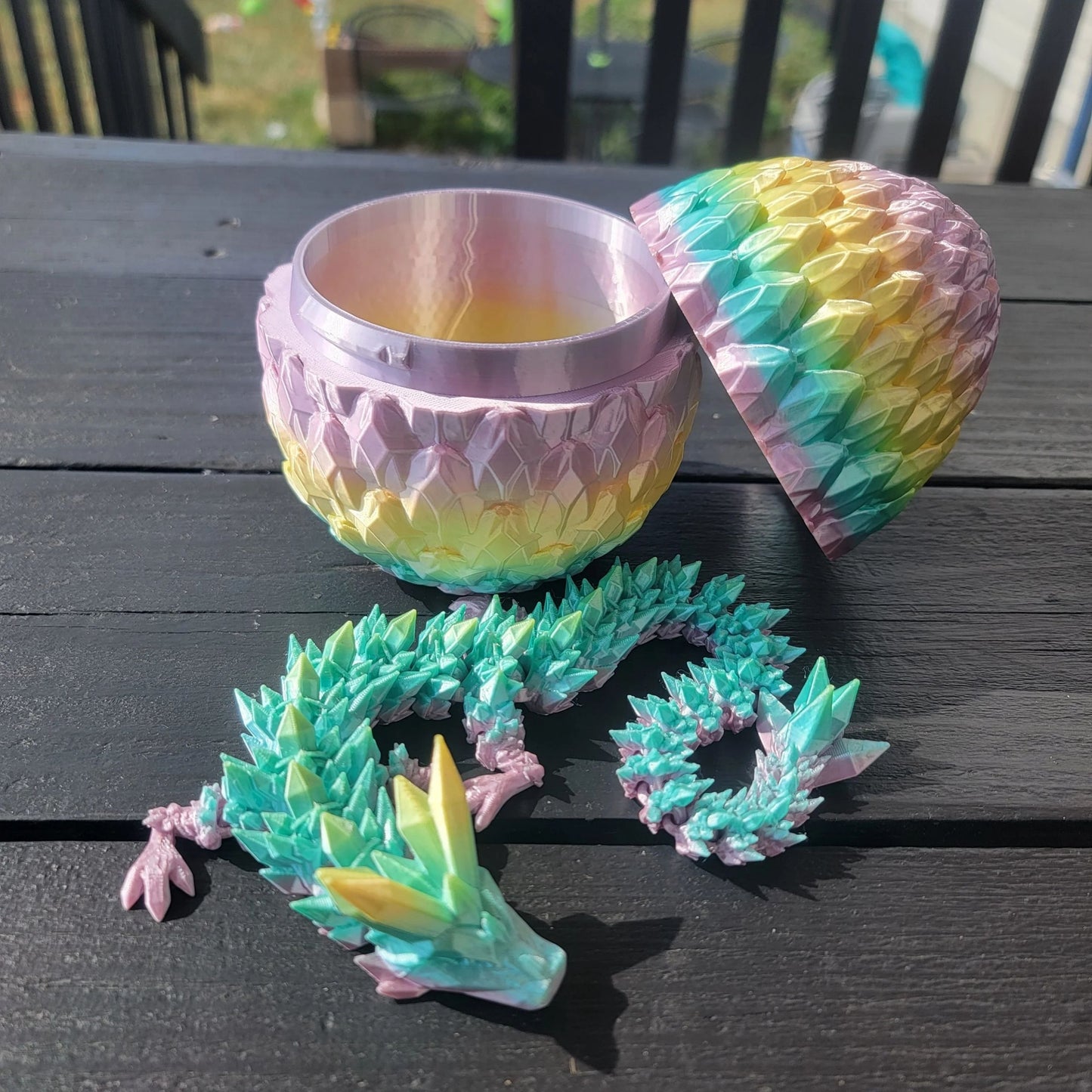 3D Printed Crystal Dragon Egg with Dragon Inside