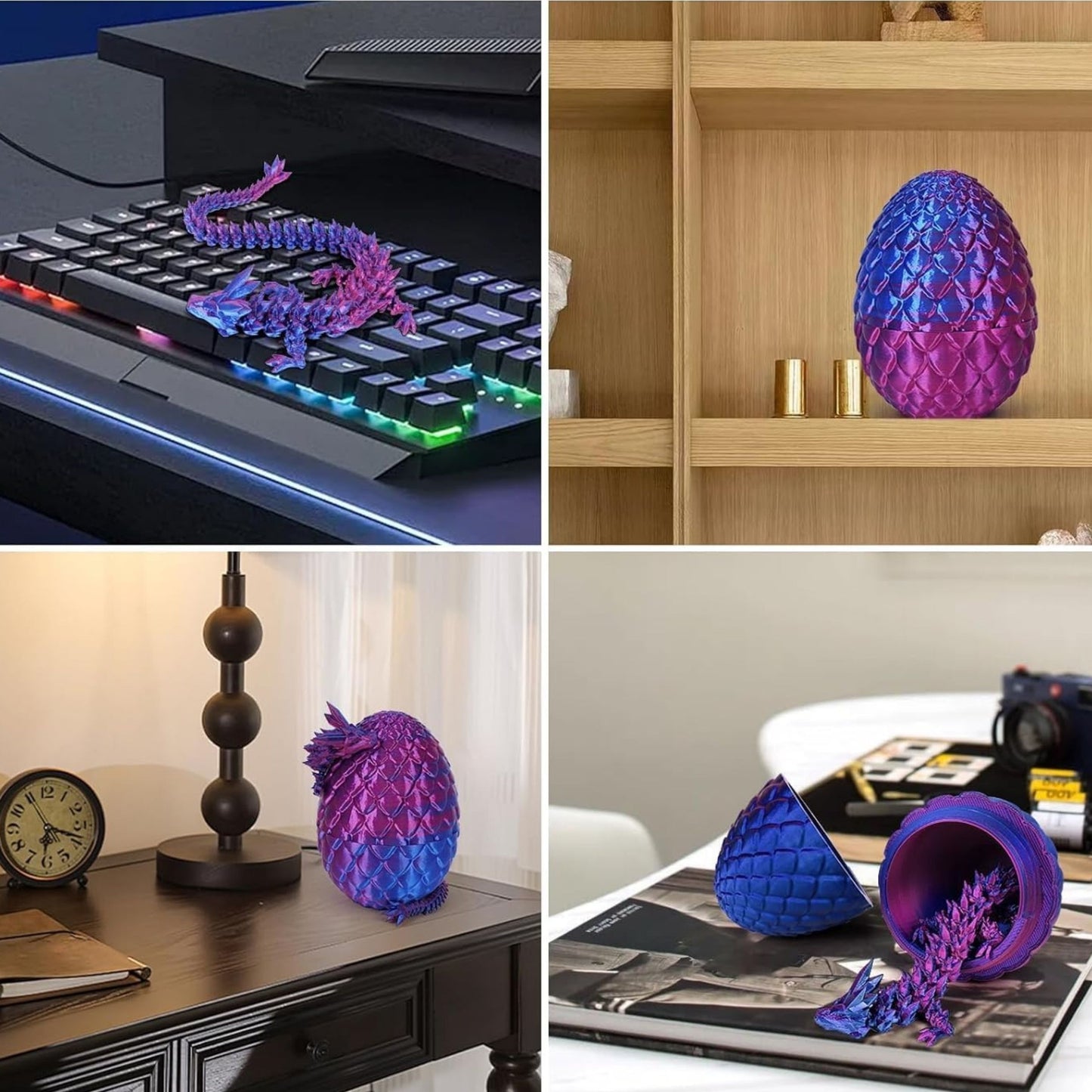 3D Printed Crystal Dragon Egg with Dragon Inside