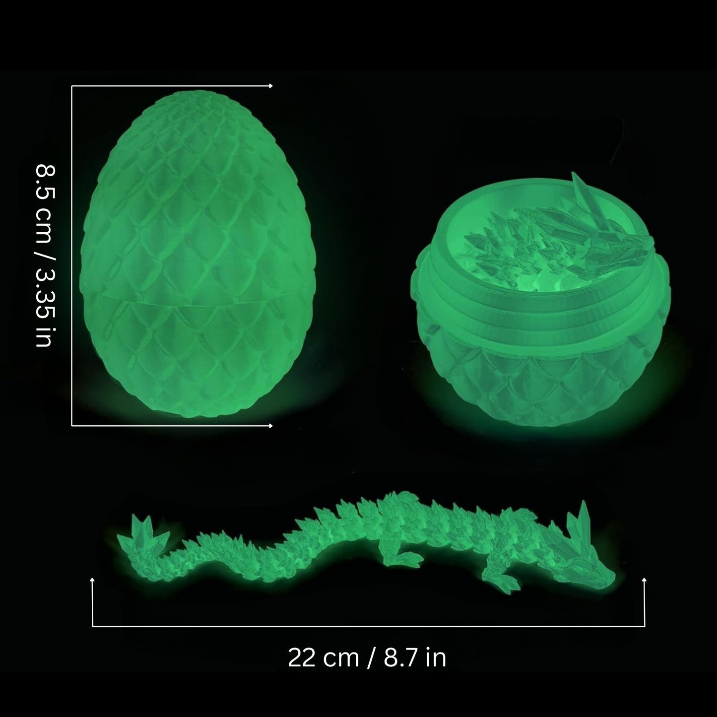 3D Printed Crystal Dragon Egg with Dragon Inside