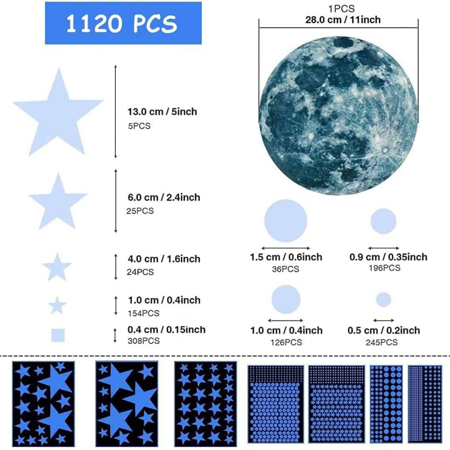 Glow in The Dark Stars for Ceiling Stickers