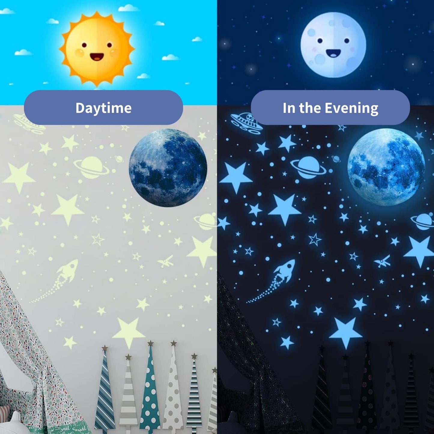 Glow in The Dark Stars for Ceiling Stickers