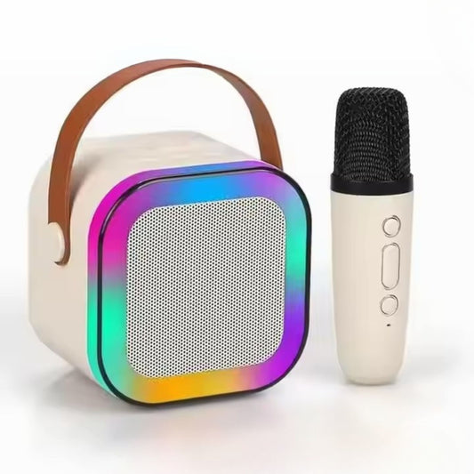 Karaoke Machine for Kids Portable Wireless Bluetooth Speaker with 1 or 2 Microphones and LED Lights
