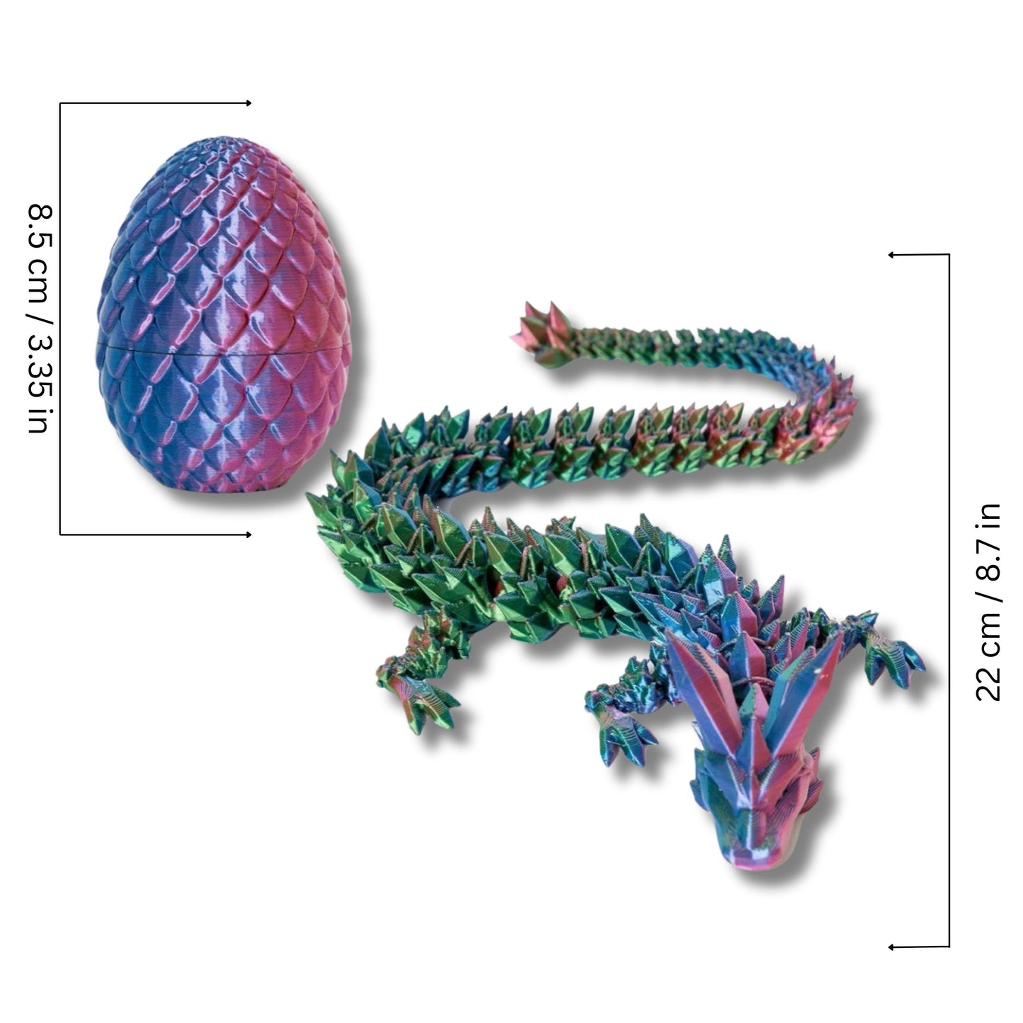 3D Printed Crystal Dragon Egg with Dragon Inside