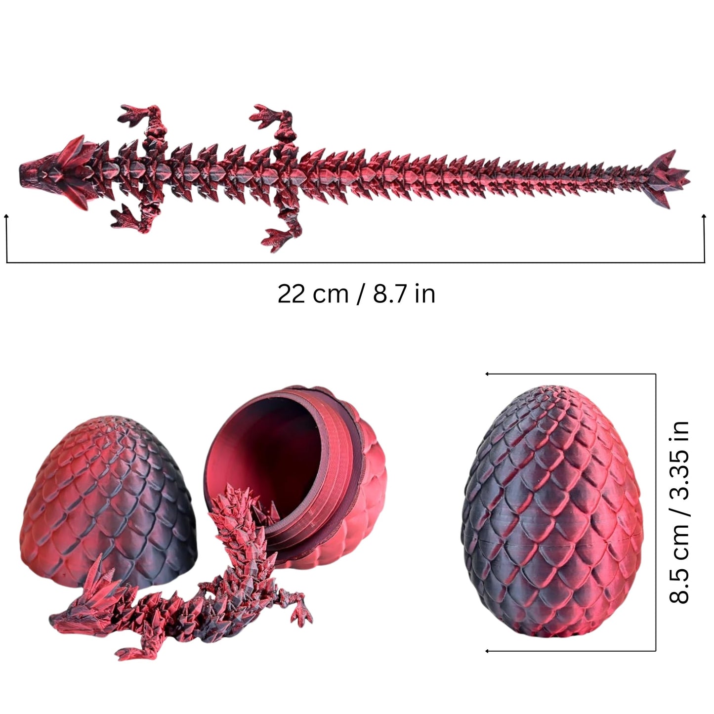3D Printed Crystal Dragon Egg with Dragon Inside