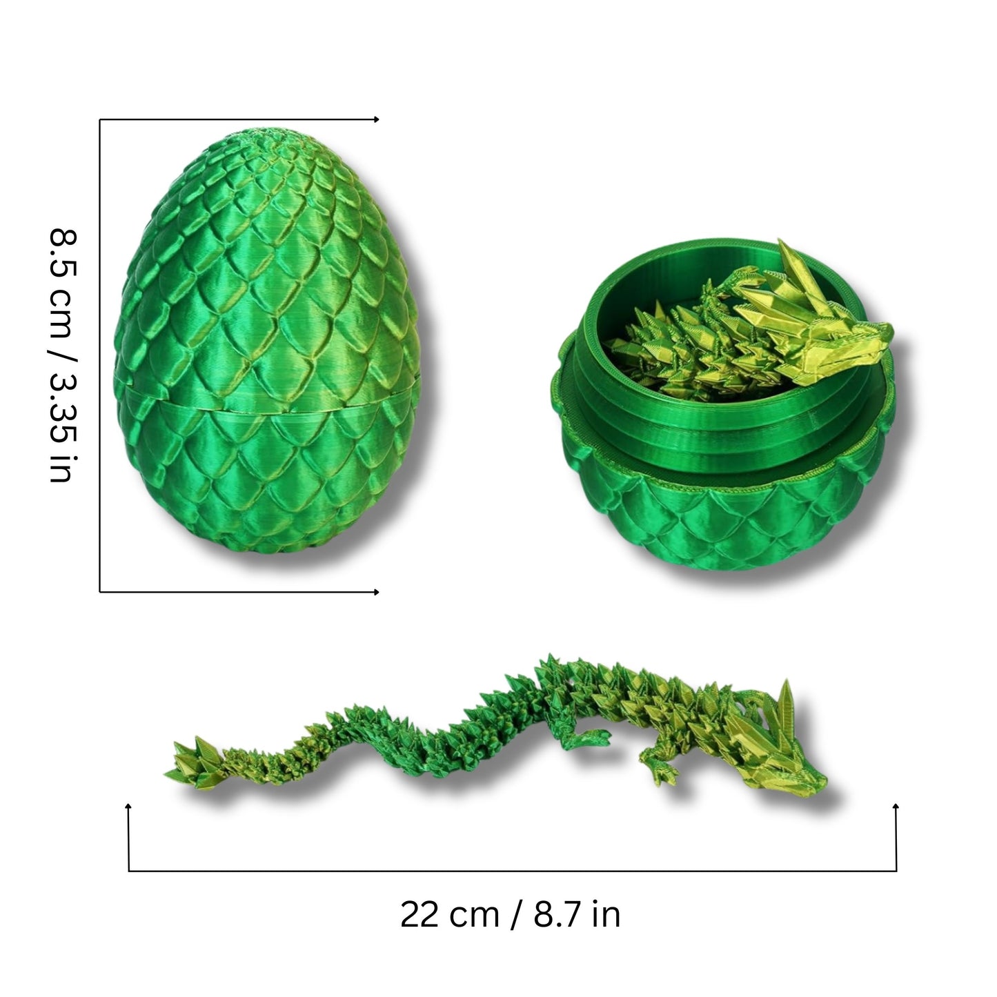3D Printed Crystal Dragon Egg with Dragon Inside