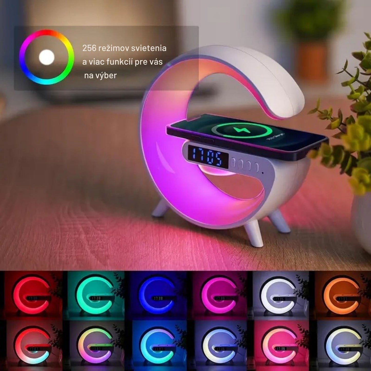 G-LAMP Light Up Wireless Speaker Intelligent LED Table Lamp with Bluetooth charging