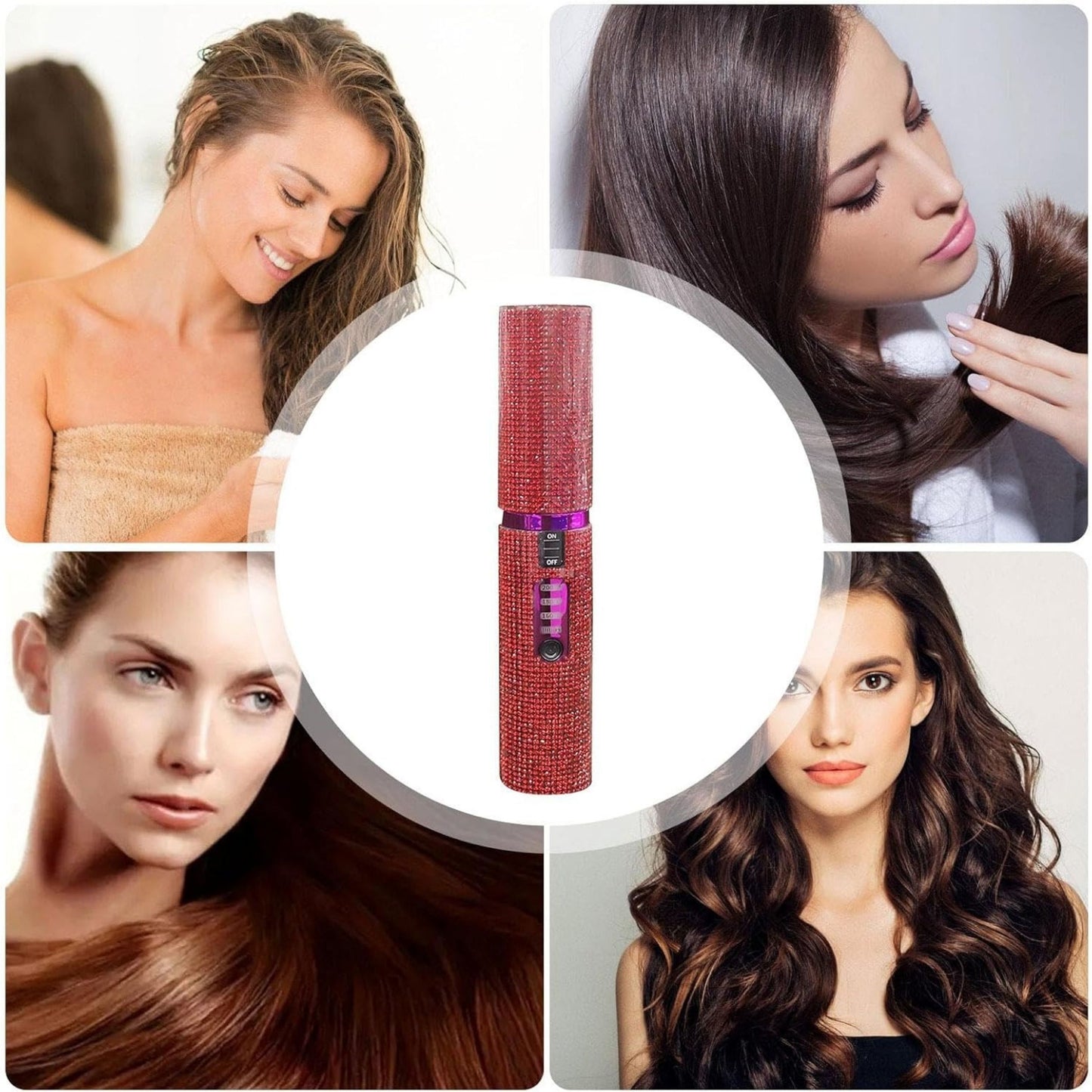 Glittering Flat Iron 2 in 1 Curling Iron With USB Cordless & Rechargeable