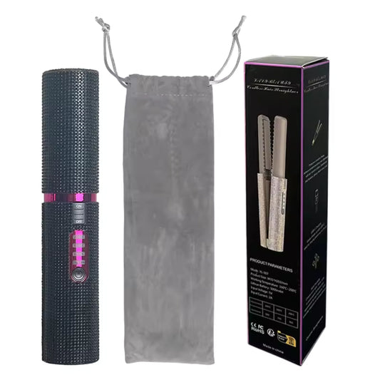 Glittering Flat Iron 2 in 1 Curling Iron With USB Cordless & Rechargeable