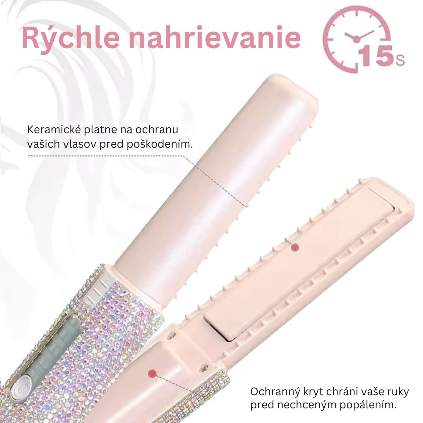 Glittering Flat Iron 2 in 1 Curling Iron With USB Cordless & Rechargeable
