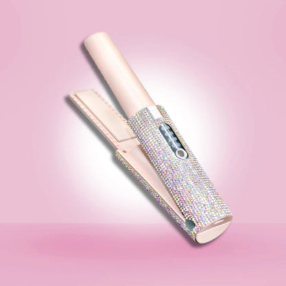 Glittering Flat Iron 2 in 1 Curling Iron With USB Cordless & Rechargeable