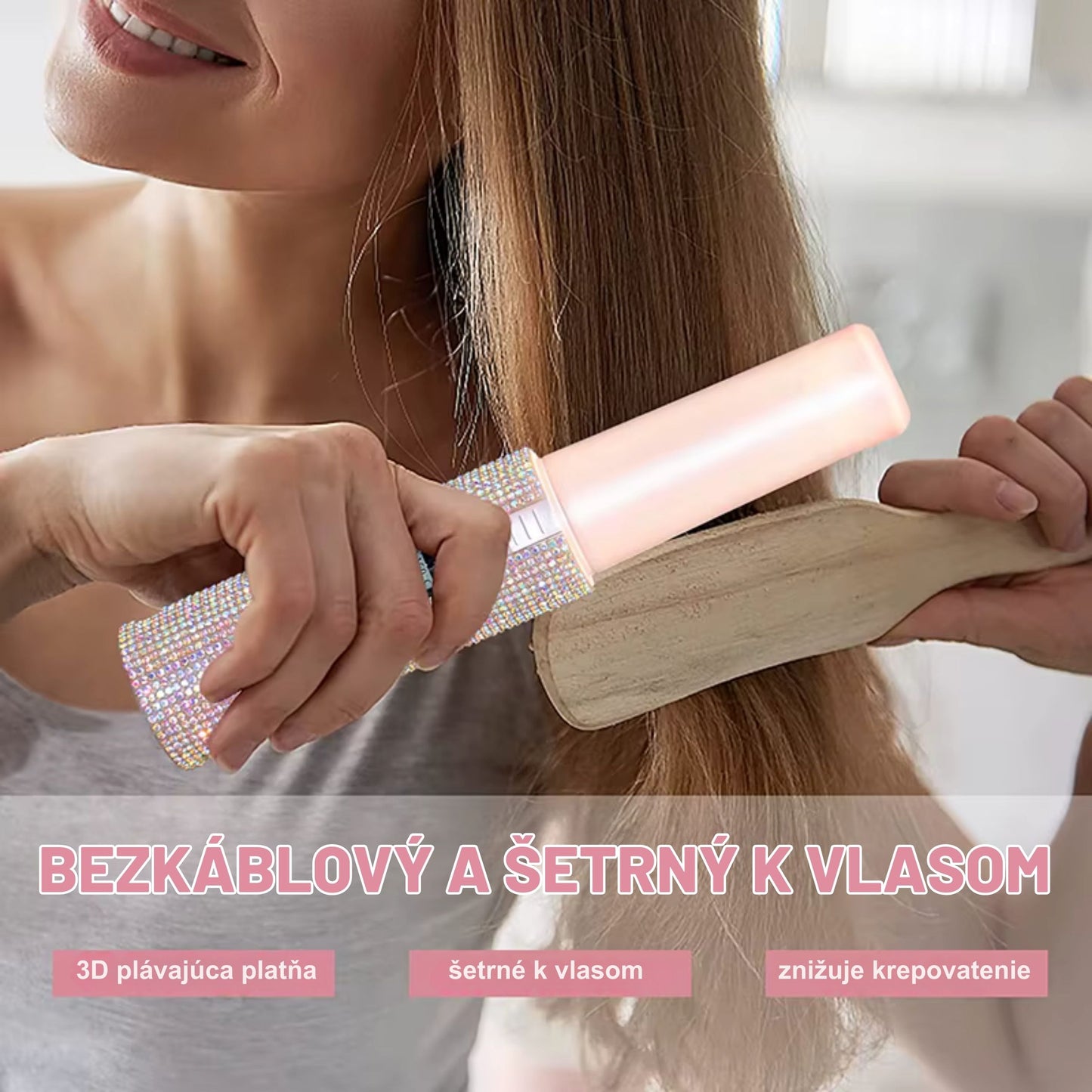 Glittering Flat Iron 2 in 1 Curling Iron With USB Cordless & Rechargeable
