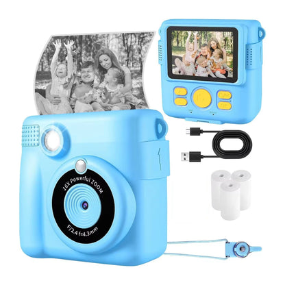 Instant Print Camera for Kids Selfie Digital Portable Camera 1080P HD