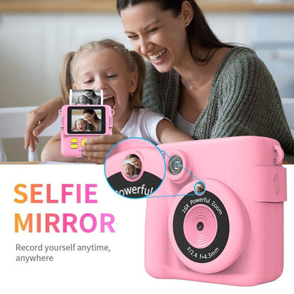 Instant Print Camera for Kids Selfie Digital Portable Camera 1080P HD