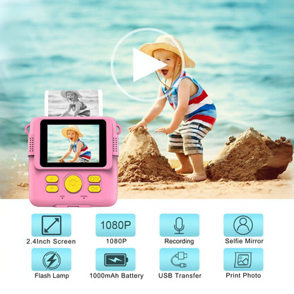 Instant Print Camera for Kids Selfie Digital Portable Camera 1080P HD