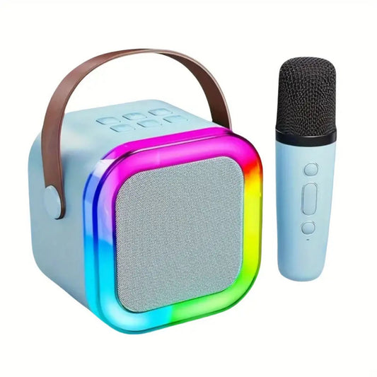 Karaoke Machine for Kids Portable Wireless Bluetooth Speaker with 1 or 2 Microphones and LED Lights
