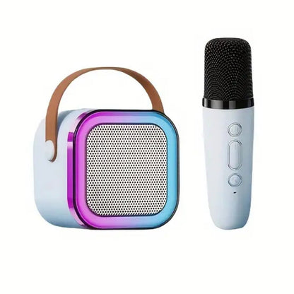 Karaoke Machine for Kids Portable Wireless Bluetooth Speaker with 1 or 2 Microphones and LED Lights