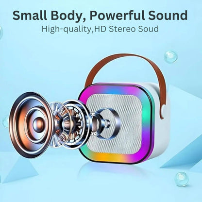 Karaoke Machine for Kids Portable Wireless Bluetooth Speaker with 1 or 2 Microphones and LED Lights