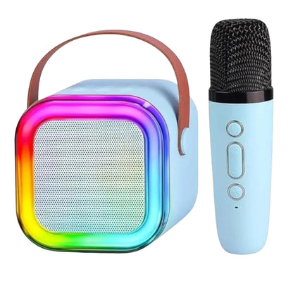 Karaoke Machine for Kids Portable Wireless Bluetooth Speaker with 1 or 2 Microphones and LED Lights