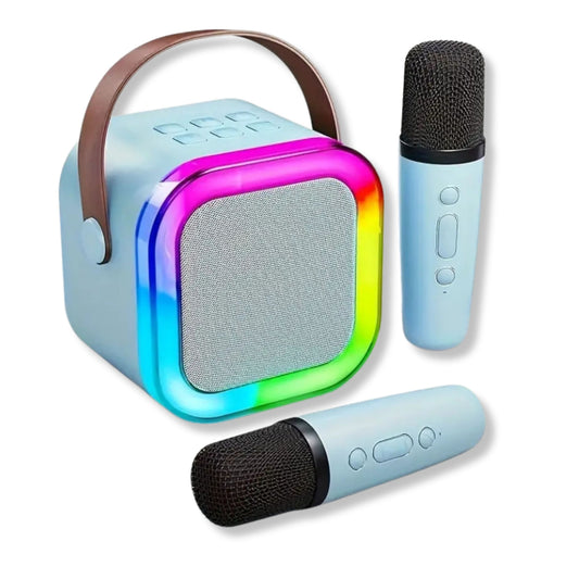 Karaoke Machine for Kids Portable Wireless Bluetooth Speaker with 1 or 2 Microphones and LED Lights