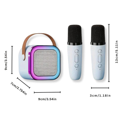 Karaoke Machine for Kids Portable Wireless Bluetooth Speaker with 1 or 2 Microphones and LED Lights