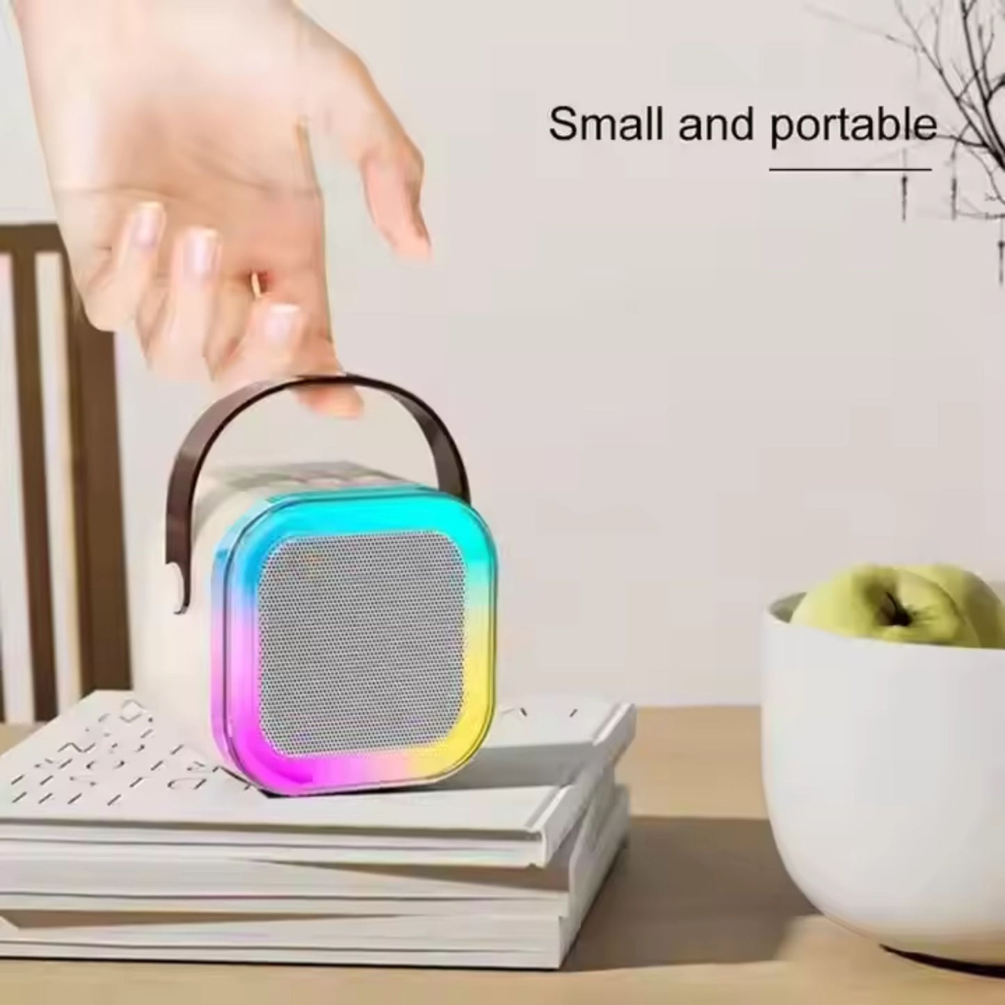 Karaoke Machine for Kids Portable Wireless Bluetooth Speaker with 1 or 2 Microphones and LED Lights