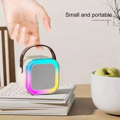 Karaoke Machine for Kids Portable Wireless Bluetooth Speaker with 1 or 2 Microphones and LED Lights