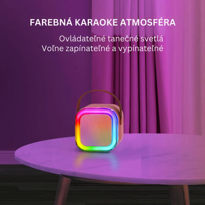 Karaoke Machine for Kids Portable Wireless Bluetooth Speaker with 1 or 2 Microphones and LED Lights