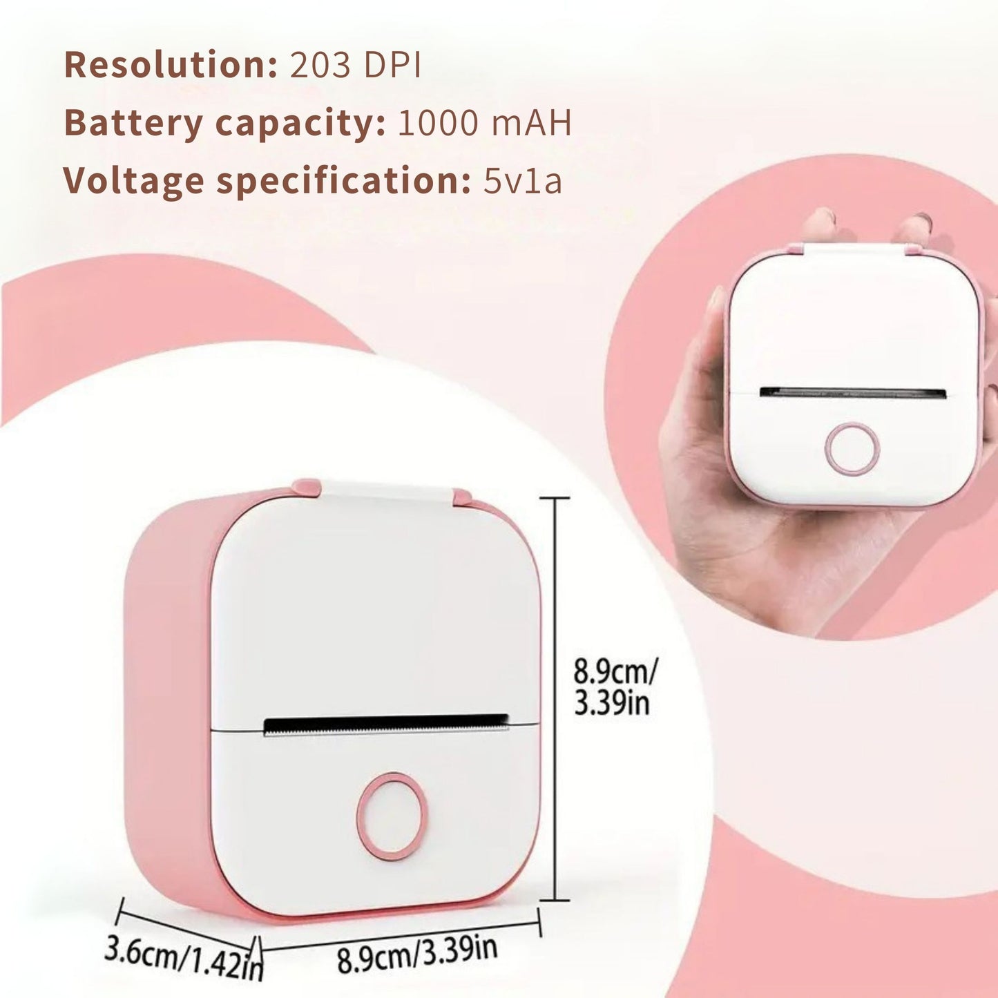 Mini Inkless Thermal Portable Bluetooth Sticker Printer