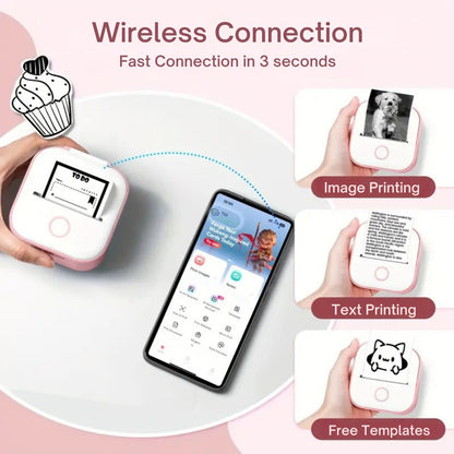 Mini Inkless Thermal Portable Bluetooth Sticker Printer