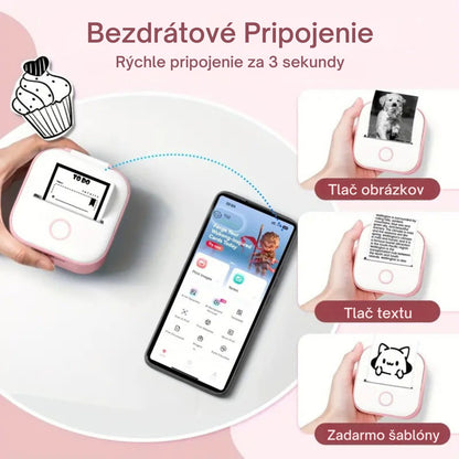 Mini Inkless Thermal Portable Bluetooth Sticker Printer