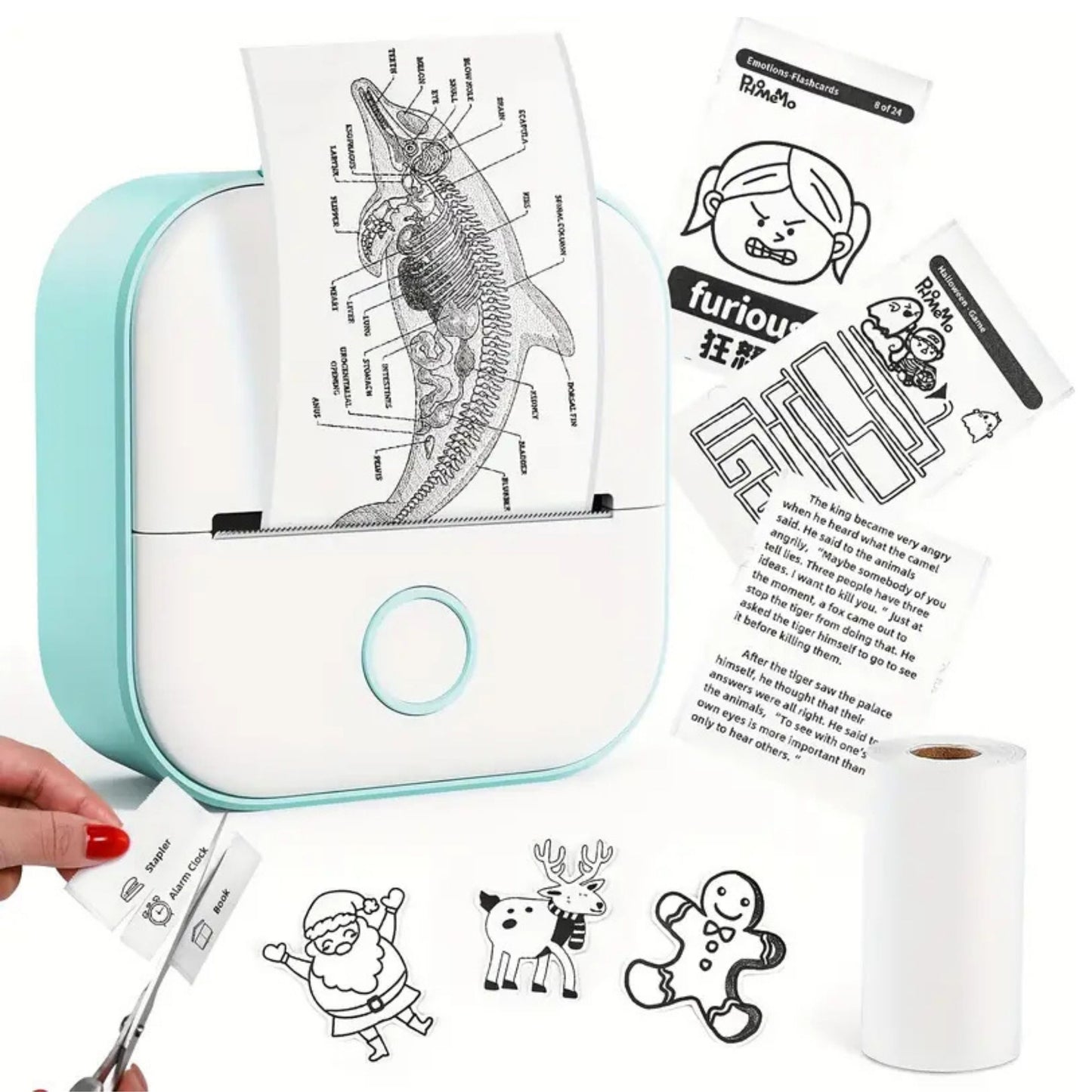 Mini Inkless Thermal Portable Bluetooth Sticker Printer